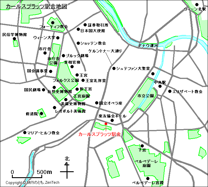 カールスプラッツ駅舎地図