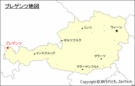 オーストリアにおけるブレゲンツ地図