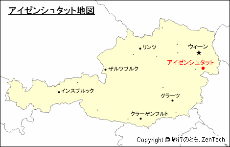 オーストリアにおけるアイゼンシュタット地図