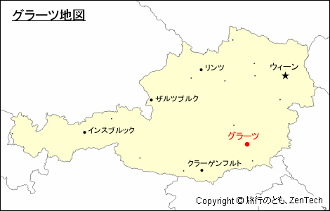 オーストリアにおけるグラーツ地図