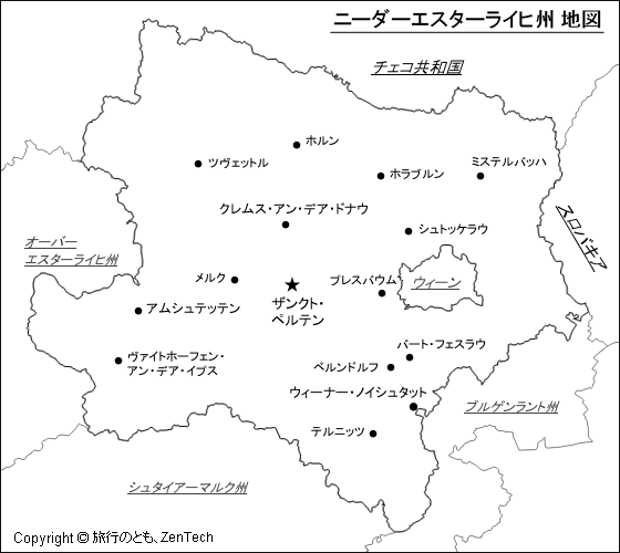 ニーダーエスターライヒ州地図