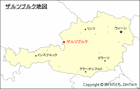 オーストリアにおけるザルツブルク地図