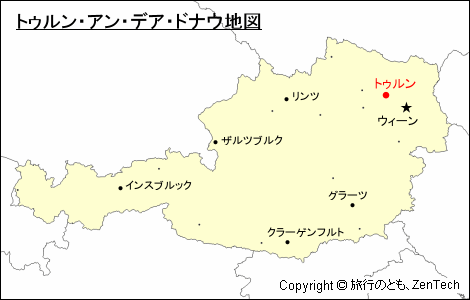 オーストリアにおけるトゥルン・アン・デア・ドナウ地図