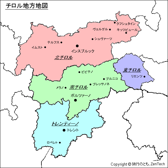 チロル地方地図