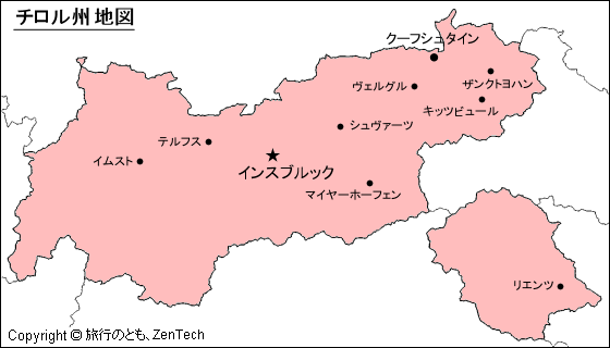 チロル州地図