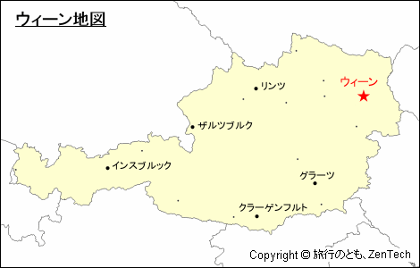 オーストリアにおけるウィーン地図