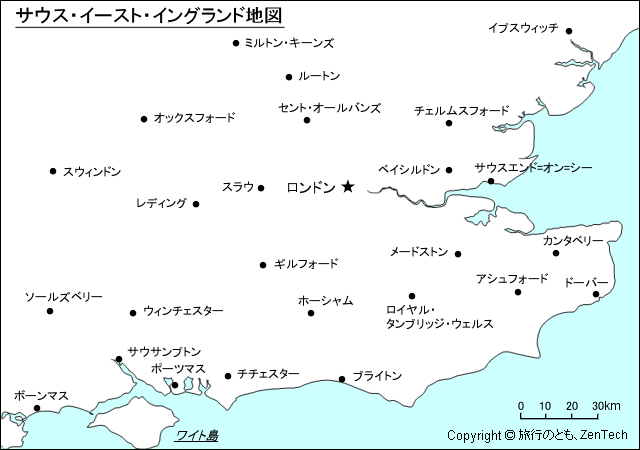 サウス・イースト・イングランド地図