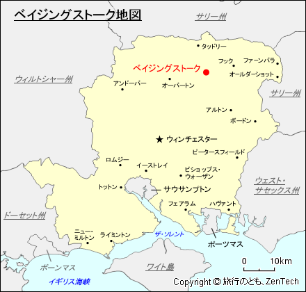 ハンプシャー州ベイジングストーク地図