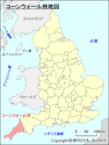 イングランド コーンウォール州地図