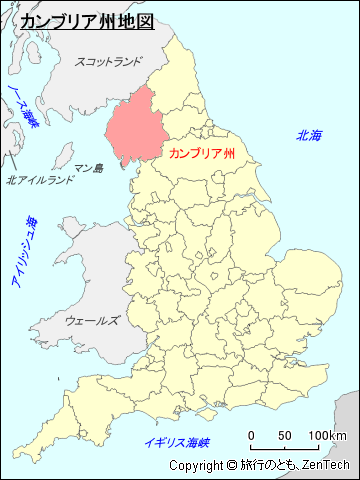 イングランド カンブリア州地図