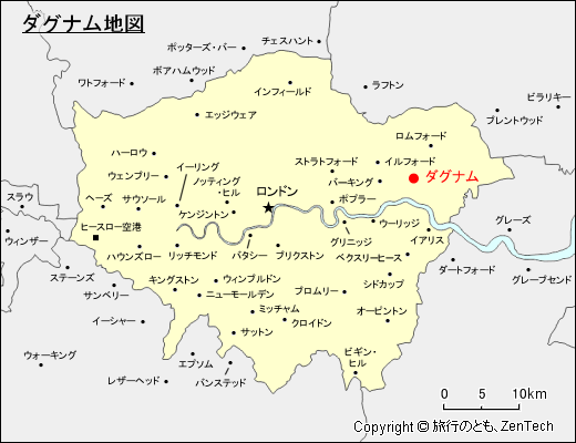 ダグナム地図