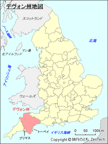 イングランド デヴォン州地図
