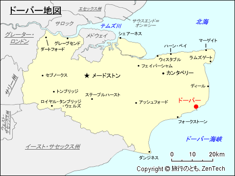 ケント州ドーバー地図