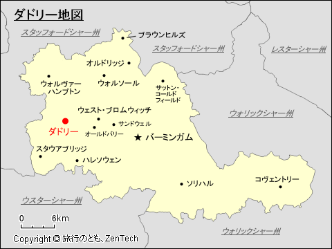 ウェスト・ミッドランズ州ダドリー地図