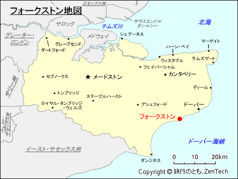 フォークストン地図