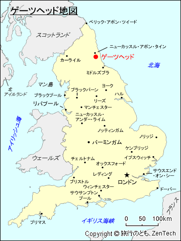 ゲーツヘッド地図