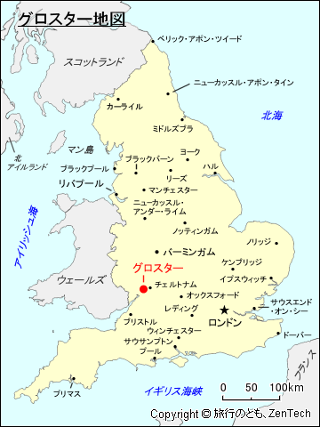 イングランド・グロスター地図