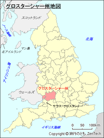 イングランド グロスターシャー州地図