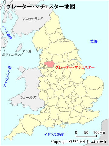 イングランド グレーター・マチェスター地図