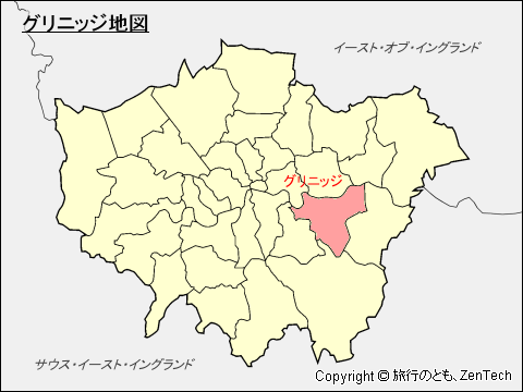 グレーター・ロンドン グリニッジ区地図