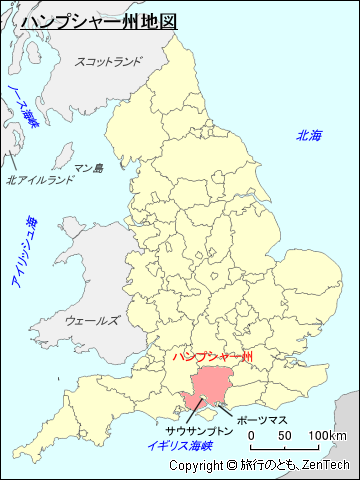 イングランド ハンプシャー州地図