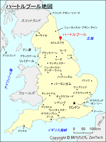 ハートルプール地図