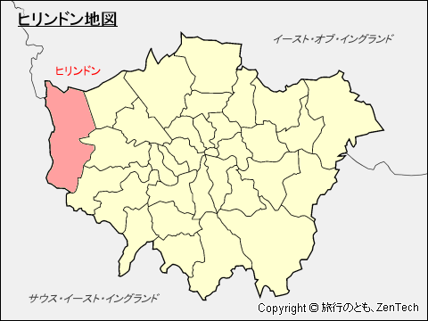 ヒリンドン区地図