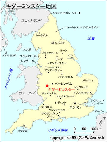 キダーミンスター地図