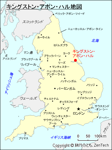 イングランド・キングストン・アポン・ハル地図