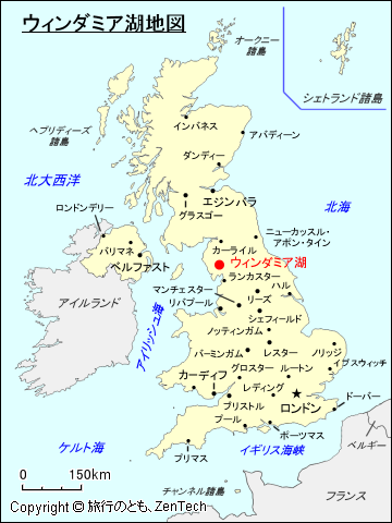 ウィンダミア湖地図