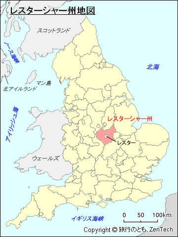 イングランド レスターシャー州地図