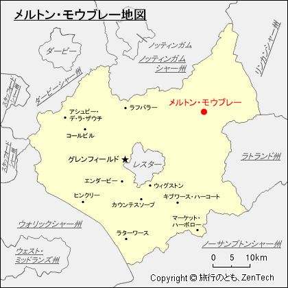 メルトン・モウブレー地図