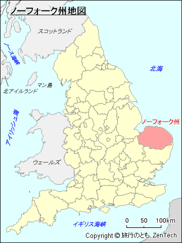イングランド ノーフォーク州地図