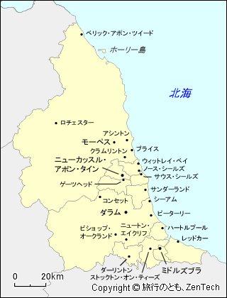 ノース・イースト・イングランド地図