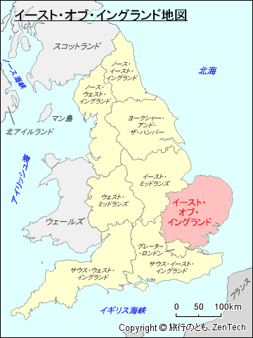 イングランド イースト・オブ・イングランド地図