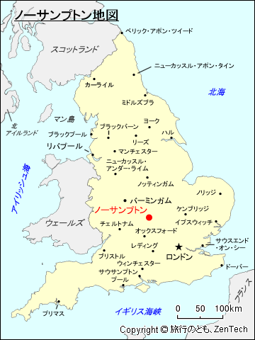 イングランド・ノーサンプトン地図