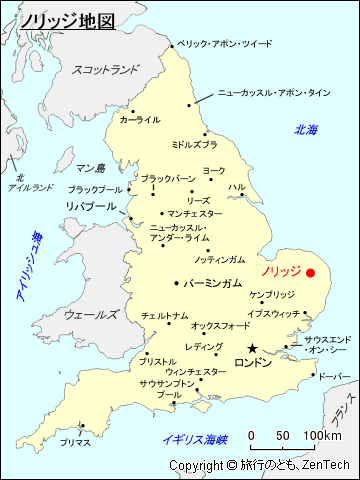 イングランド・ノリッジ地図