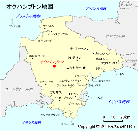 オクハンプトン地図