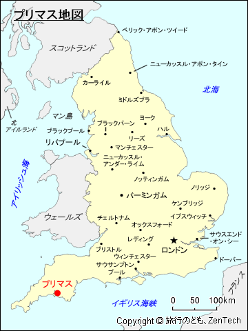 イングランド・プリマス地図