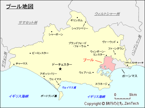 ドーセット州プール地図