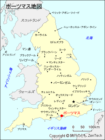 イングランド・ポーツマス地図