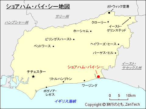 ショアハム・バイ・シー地図