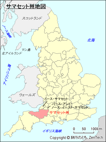 イングランド サマセット州地図