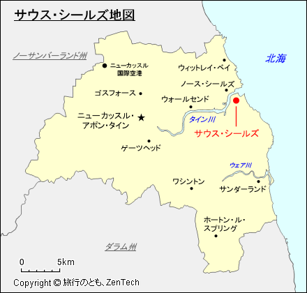 タイン＆ウィア州サウス・シールズ地図