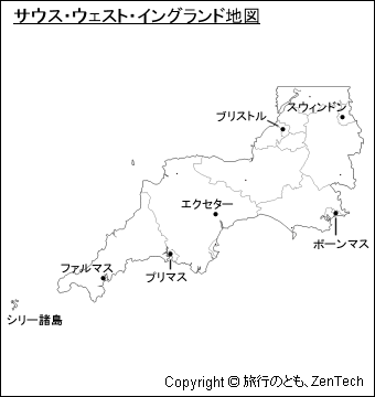 サウス・ウェスト・イングランド地図