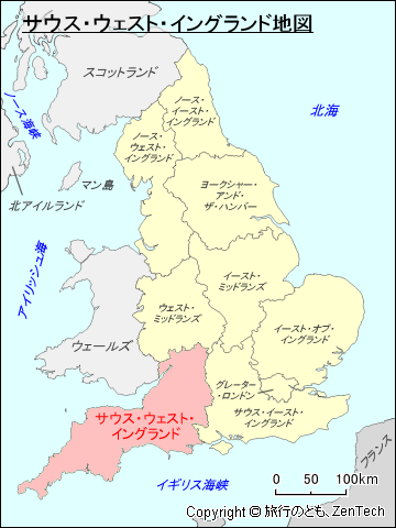 イングランド サウス・ウェスト・イングランド地図