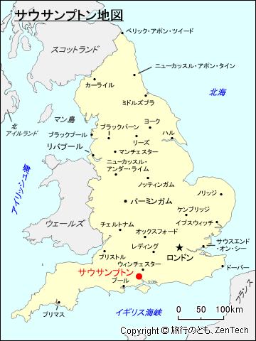 イングランド・サウサンプトン地図