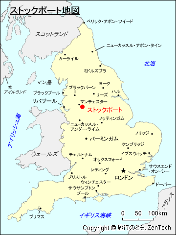 イングランド・ストックポート地図