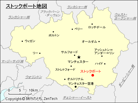 グレーター・マンチェスター ストックポート地図