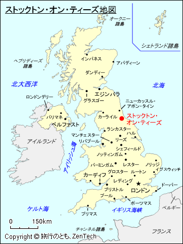 ストックトン・オン・ティーズ地図